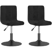 vidaXL Chaise de salle à manger 2 pcs. Pivotantes Noir Velours