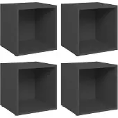 vidaXL Armoires TV 4 pcs. Gris 37x35x37 cm Bois composite