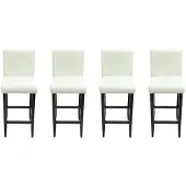 vidaXL Tabouret de bar 4 pcs. Blanc Similicuir