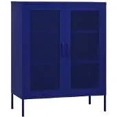 vidaXL Armoire de rangement Bleu marine 80x35x101,5 cm Acier