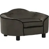 vidaXL Canapé pour chien gris foncé 67x47x36 cm peluche