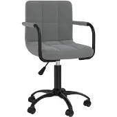 vidaXL Chaise de salle à manger Pivotante Gris foncé Velours
