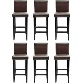 vidaXL Tabourets de bar 6 pcs. Simili cuir marron