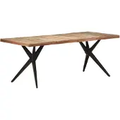 vidaXL Table de salle à manger 200x90x76 cm Vieux bois massif