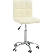vidaXL Chaise de bureau Pivotante Tissu Crème