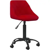 vidaXL Chaise de bureau rouge vin velours