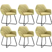 vidaXL Chaises de salle à manger 6 pcs. Vert Tissu