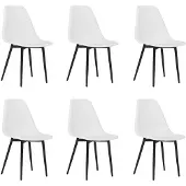 vidaXL Chaises de salle à manger 6 pcs. Blanc PP