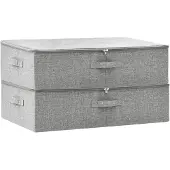 vidaXL Boîtes de rangement 2 pcs. tissu 70x40x18 cm gris