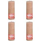 Bolsius Bougies pilier rustiques Shine 4 pcs 190x68 mm Rose brumeux