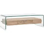 vidaXL Table basse Clair 98x45x31 cm Verre trempé