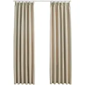 vidaXL Rideaux occultants avec crochets 2 pcs Beige 140x225 cm