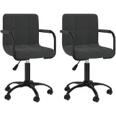 vidaXL Chaise de salle à manger 2 pcs. Pivotantes Noir Velours