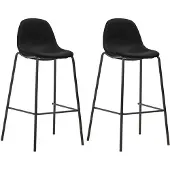 vidaXL Tabouret de bar 2 pcs. noir tissu