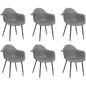 vidaXL Chaises à manger lot de 6 gris PP