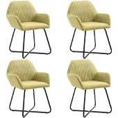 vidaXL Chaise de salle à manger 4 pcs. Vert Tissu
