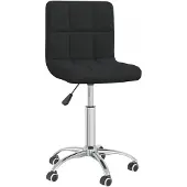 vidaXL Chaise de bureau pivotante Noir Tissu