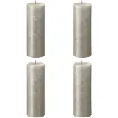 Bolsius Bougies pilier rustiques Shimmer 4 pcs 190x68 mm Champagne