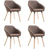 vidaXL Chaise de salle à manger 4 pcs. Marron Tissu
