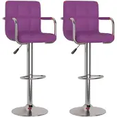 vidaXL Tabouret de bar 2 pièces en simili cuir violet