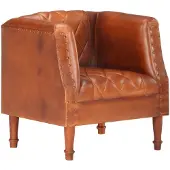 vidaXL Fauteuil Marron Véritable cuir de chèvre - Fauteuil
