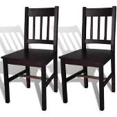 vidaXL Chaises de salle à manger 2 pcs. Pin brun foncé