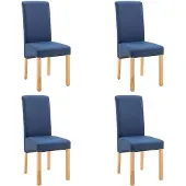 vidaXL Chaise de salle à manger 4 pcs. Bleu Tissu