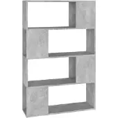 vidaXL Bibliothèque/Séparateur de pièce Gris béton 80x24x124,5 cm