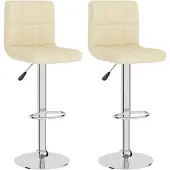 vidaXL Tabouret de bar 2 pcs. Tissu crème