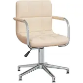 vidaXL Chaise de bureau Pivotante Tissu Crème