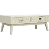 vidaXL Table basse avec 2 tiroirs sculpture grise 110x50x40 cm bois