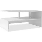 vidaXL Table basse en bois composite 90x59x42 cm blanc
