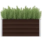 vidaXL Lit surélevé de jardin brun 100 x 40 x 45 cm Acier galvanisé