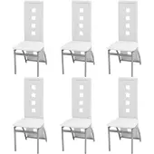 vidaXL Chaises de salle à manger 6 pcs. Similicuir blanc
