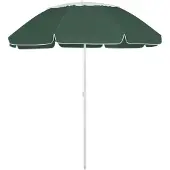 vidaXL Parasol de plage vert 300 cm