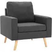 vidaXL Fauteuil gris foncé tissu