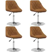 vidaXL Chaise de salle à manger 4 pcs. Pivotant Marron Velours