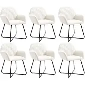 vidaXL Chaises de salle à manger 6 pcs. Tissu crème
