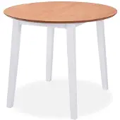 vidaXL Table de salle à manger pliante ronde MDF blanc