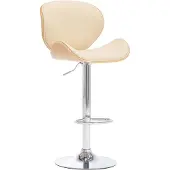 vidaXL Tabouret de bar Crème Similicuir