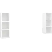 vidaXL Armoires TV 2 pcs. Blanc 107x35x37 cm Bois composite