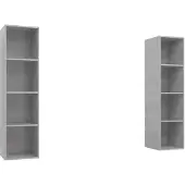 vidaXL Armoires murales TV 2 pcs. Gris béton Bois composite
