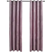 vidaXL Rideaux occultants avec anneaux 2 pcs Velours Rose 140x175 cm