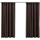 vidaXL Rideaux occultants aspect lin et crochets 2 pcs Taupe 140x175cm