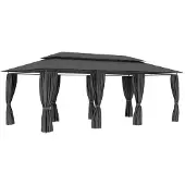vidaXL Pavillon avec rideaux 600x298x270 cm Anthracite