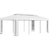 vidaXL Pavillon avec double toit 3 x 6 m Blanc