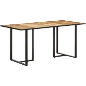 vidaXL Table de salle à manger 160 cm Bois de manguier rugueux