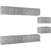 vidaXL Armoires TV 8 pcs. Gris béton Bois composite
