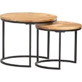 vidaXL Tables d'ensemble 2 pcs. Bois massif acacia