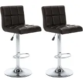 vidaXL Tabouret de bar 2 pcs. Marron similicuir